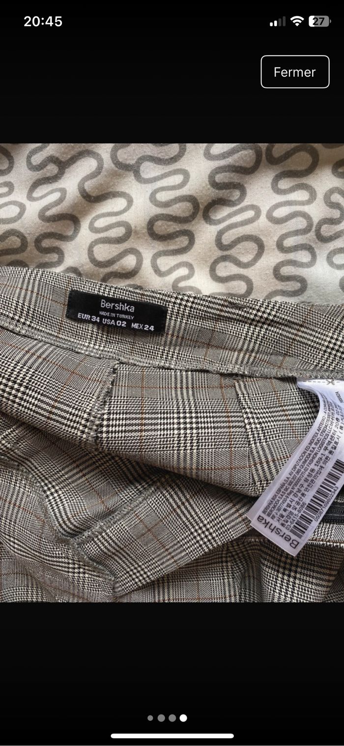 Pantalon tailleur à carreaux Bershka - photo numéro 4