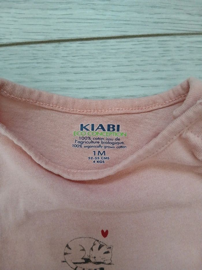T-shirt manches longues ~ Kiabi ~ 1mois (52-55cm/4kg) - photo numéro 3