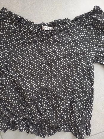 Blouse à pois noir et blanc