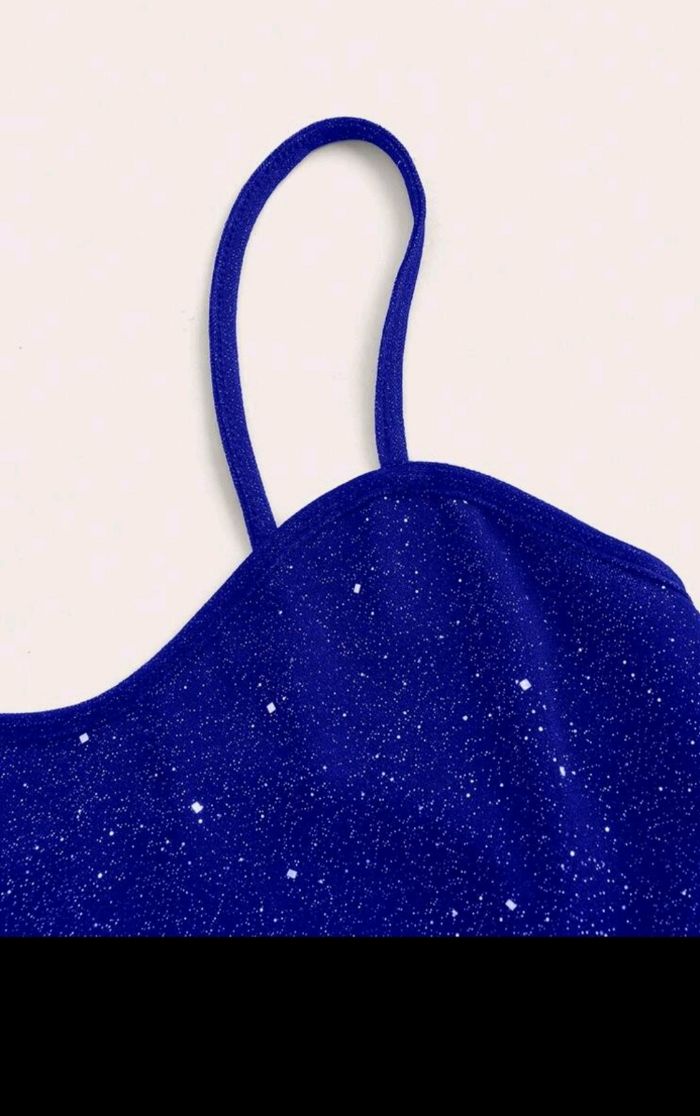 Robe moulante bleue à paillettes, SHEIN, taille S NEUVE - photo numéro 3
