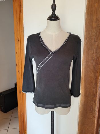 Tee-shirt noir manche 3/4