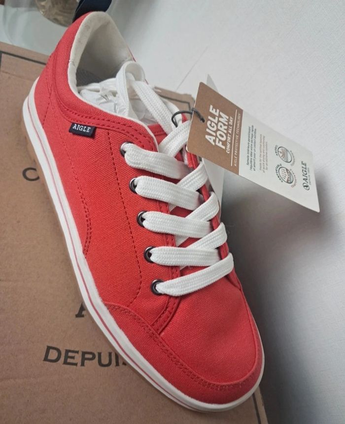 Aigle baskets en toile été femme P.39 neuves - photo numéro 10