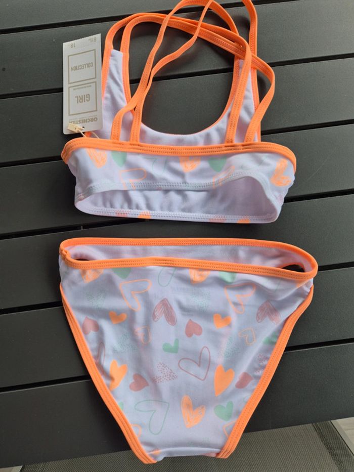 Maillot de bain piscine plage fille cœurs orchestra 8 ans neuf - photo numéro 3