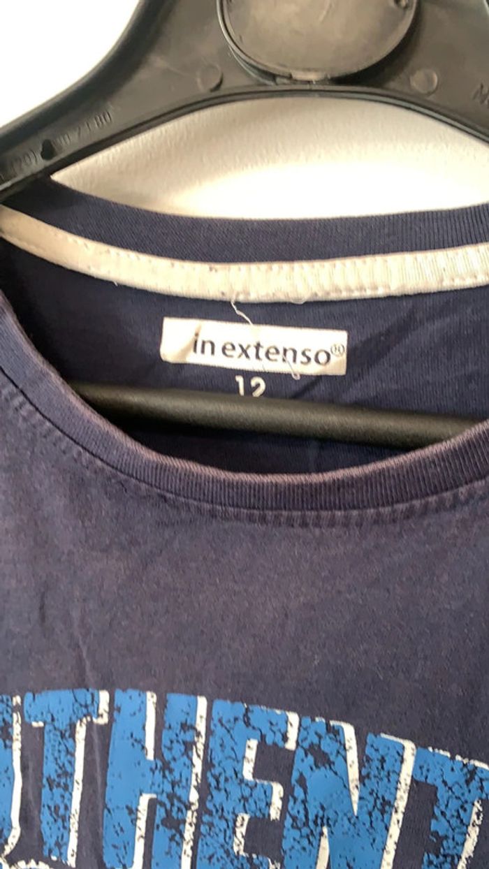 Tee shirt bleu imprimé In extenso 12 ans - photo numéro 3