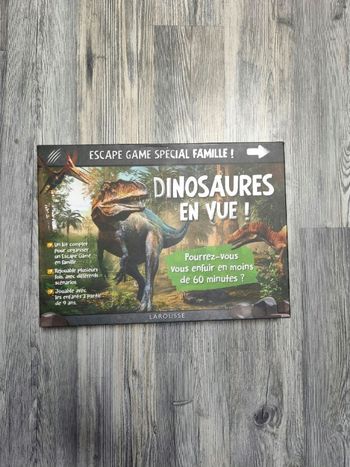 Escape game dinosaures en vue