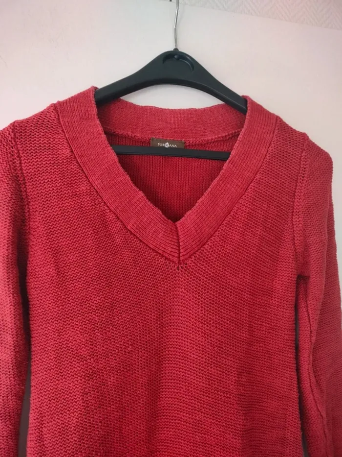 Pull rouge Surkana taille S - photo numéro 5