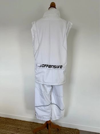 Ensemble jogging survêtement blanc homme man hombre pantalon bermuda