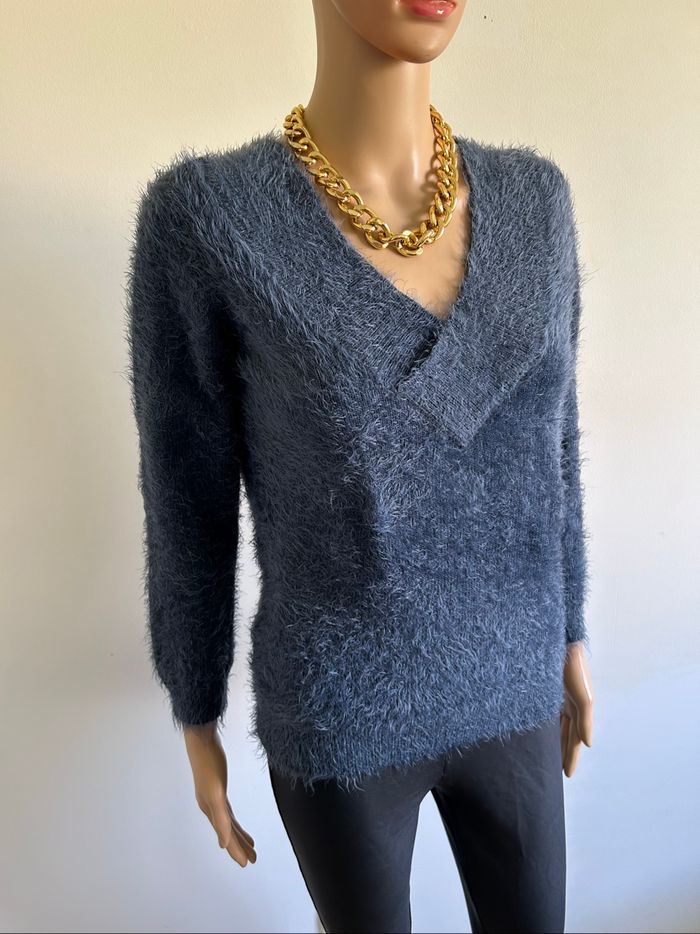 Pull bleu tout doux à manches longues Morgan taille M comme neuf - photo numéro 2