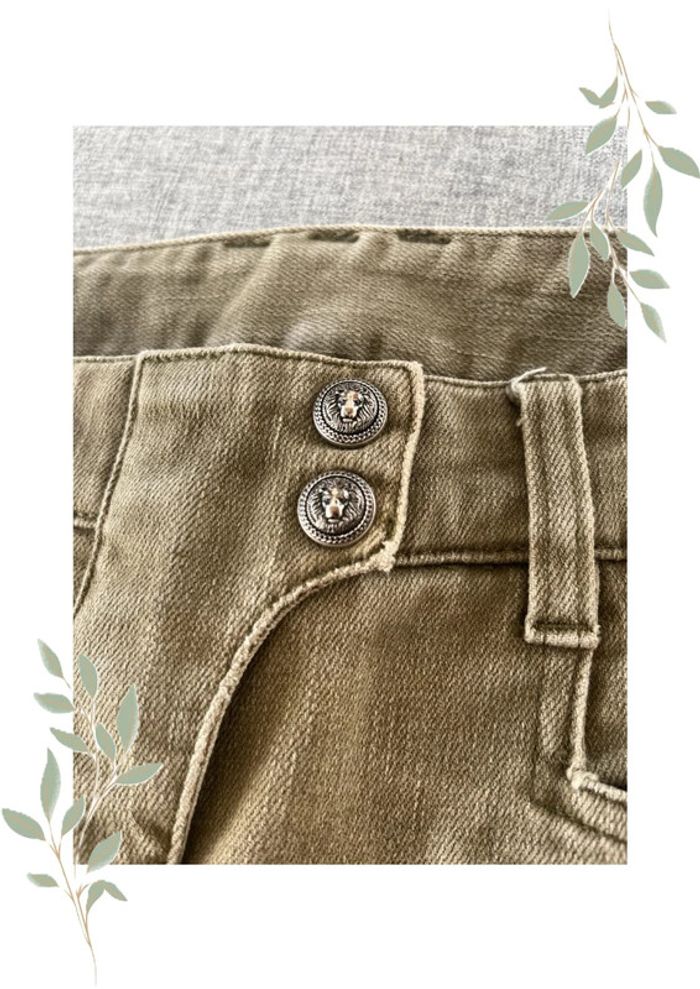 Jean Vert Effet Usé/Déchiré – Balmain – Taille 40 💚 - photo numéro 3
