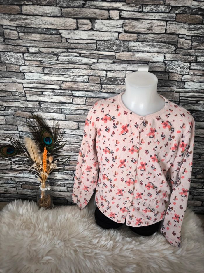 🧡 Superbe gilet fleuri TAO taille 8 ans 🧡