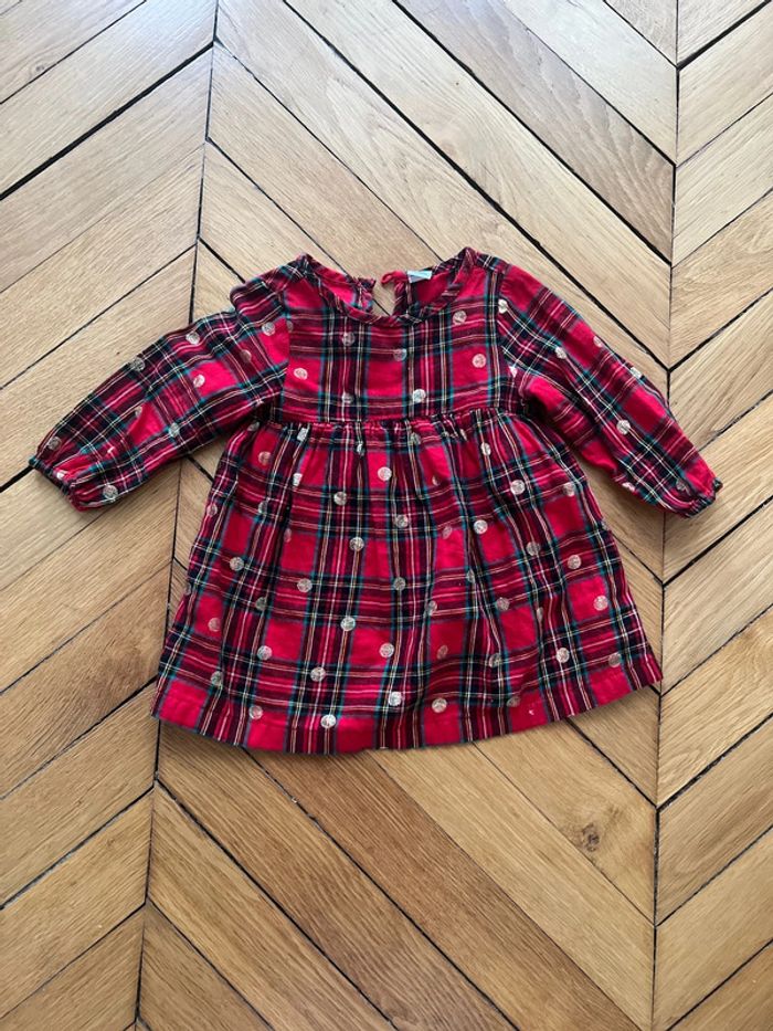 Robe rouge et motifs 12mois