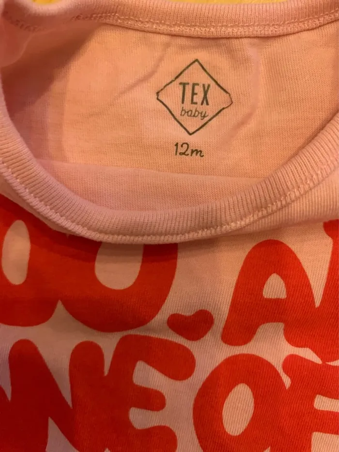 Lot 2 t-shirts bébé manches longues - 12 mois - photo numéro 3