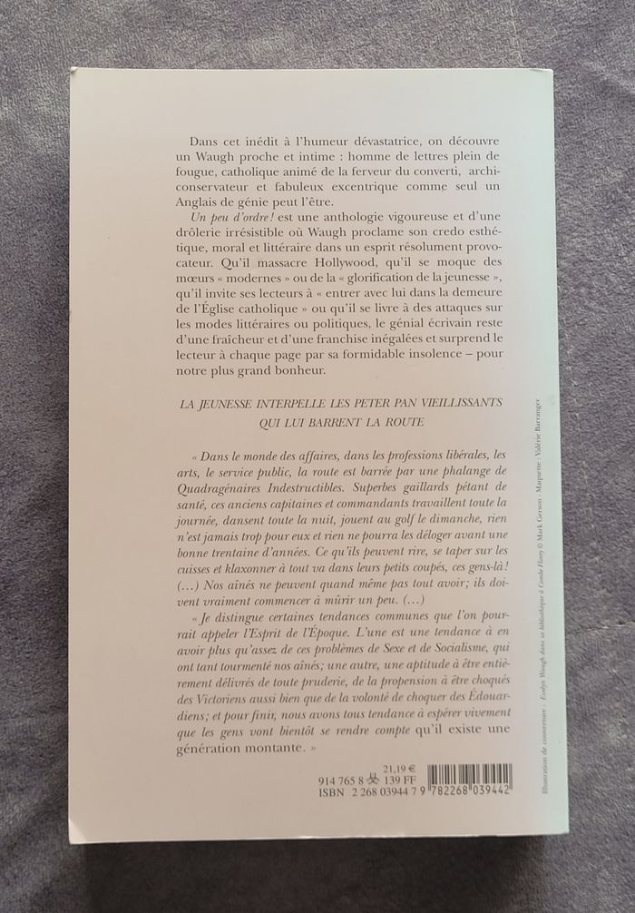 Un peu d'ordre ! Evelyn Waugh, Donat Gallagher (Préface), Béatrice Vierne (Traduction) - photo numéro 2