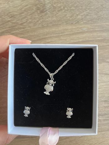Ensemble collier + boucles d'oreilles hibou