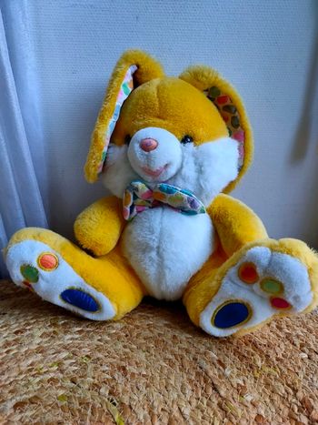 Peluche lapin jaune Vintage 