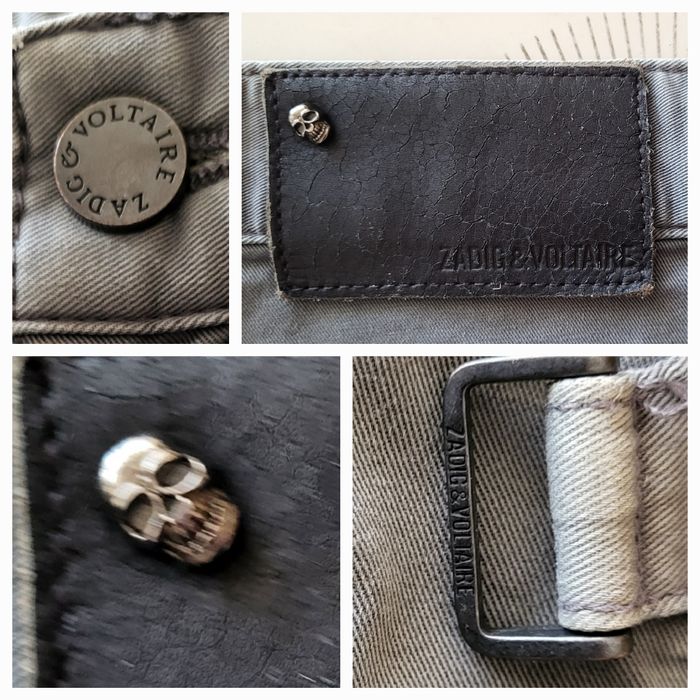 Zadig & Voltaire Pantalon T40-Gris délavé-Taille Haute& Coupe légèrement Slim en BE - photo numéro 3