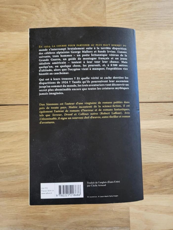 Livre broché de Dan Simmons l'abominable - photo numéro 2