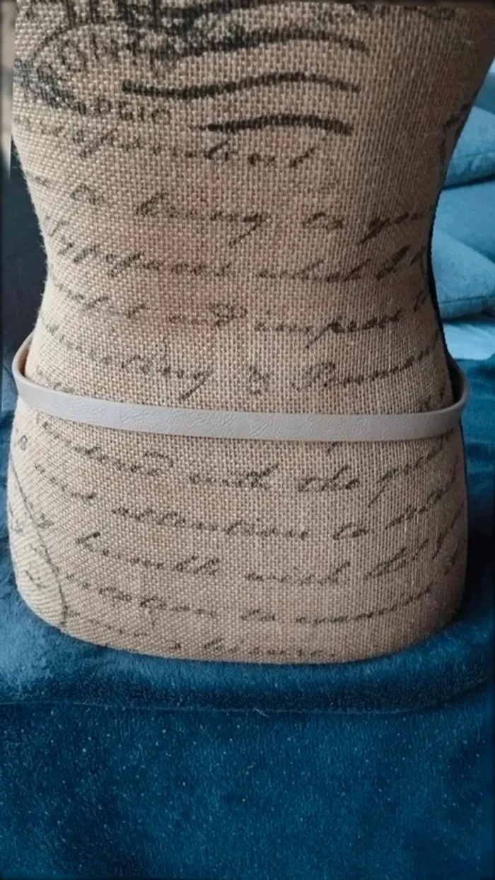 Ceinture beige noeud  argenté  80 cm - photo numéro 6
