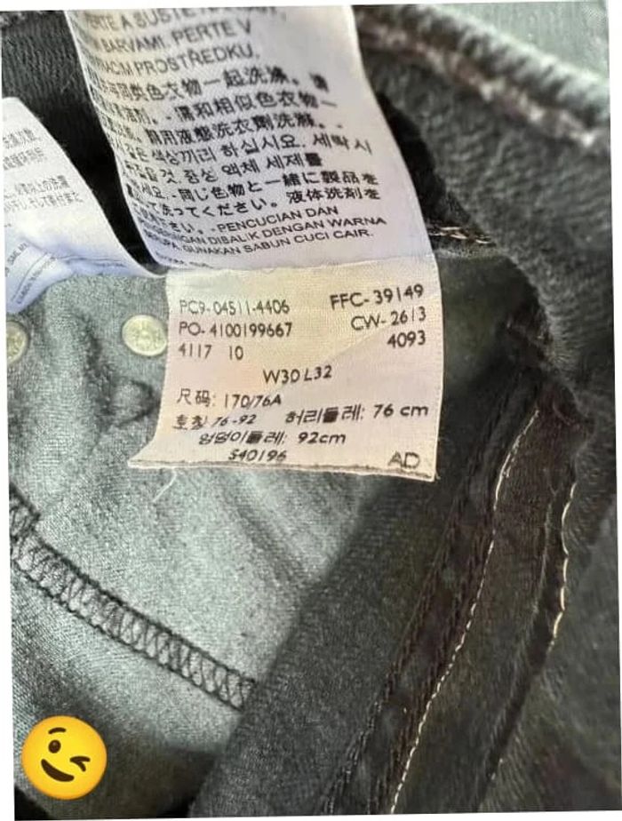 Jeans Levi's W30 FR40 L32 coupe droite noir gris Homme Men pan528b - photo numéro 7