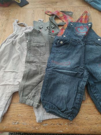 Lot de 3 salopettes 6 mois