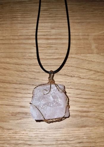Collier femme pierre quartz rose