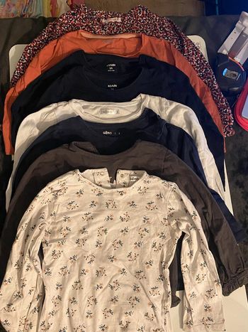 ensemble/ lot de 8 t shirt à manches longues enfant fille taille 3 ans