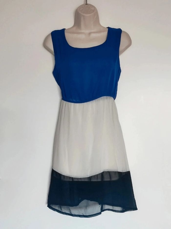 Robe patineuse fluide tricolore bleu blanc noir / G&Y Fashion - 38/M à 42/L - photo numéro 6