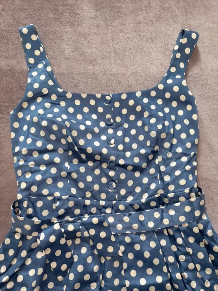Robe bleue à pois blanc femme taille 42 Sinéquanone en très bon état. - photo numéro 7