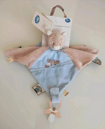30 € Doudou plat ours Nouky Tidou Bleu Beige Train Noukie's