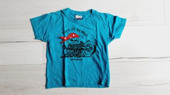 Vêtement garçon tee-shirt manches courtes bleu motard Texrama 6 ans
