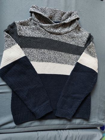 Pull gris col montant