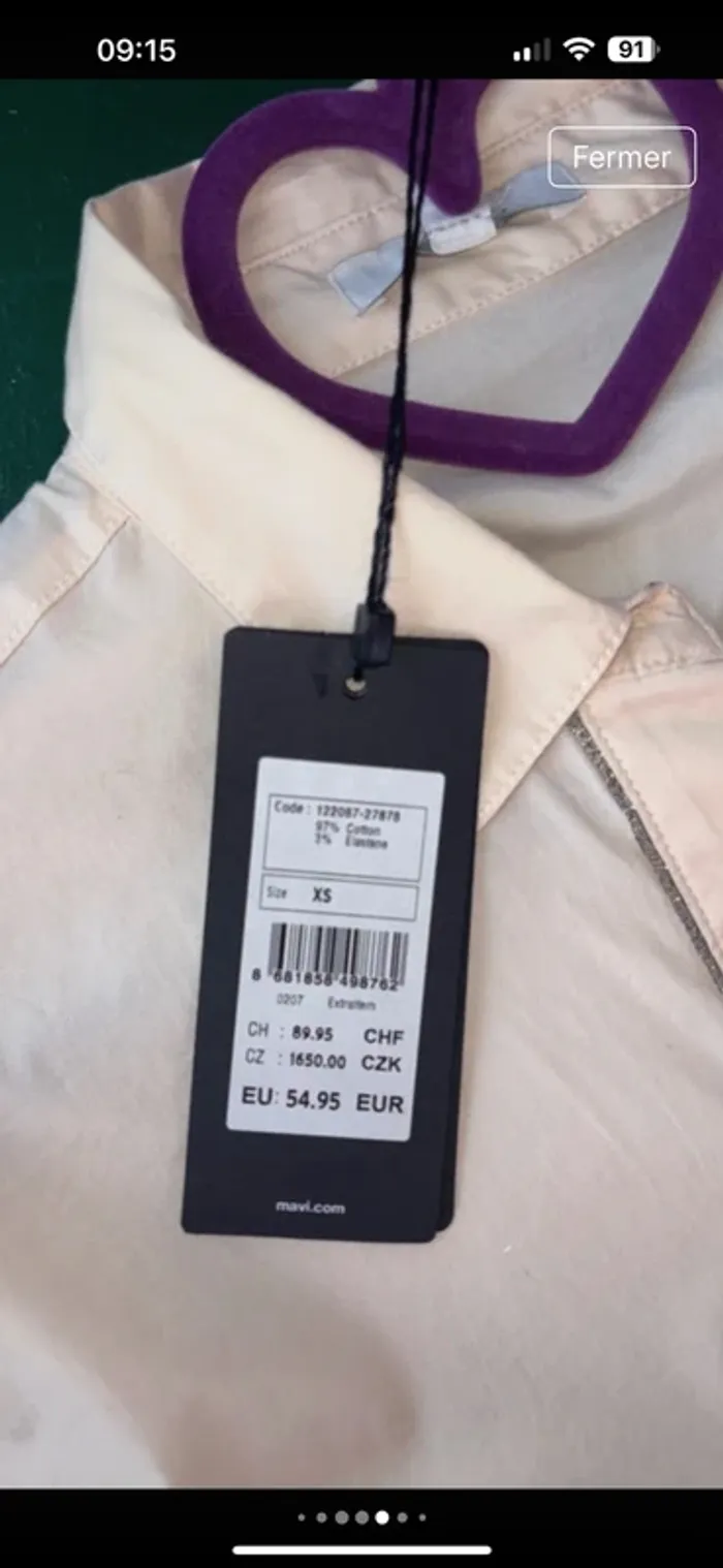 Chemise neuve XS mavi jeans 59 euro - photo numéro 8