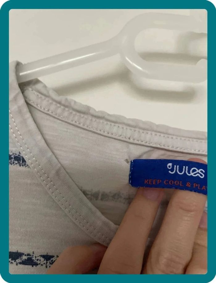 T-shirt blanc cassé rayures - photo numéro 4