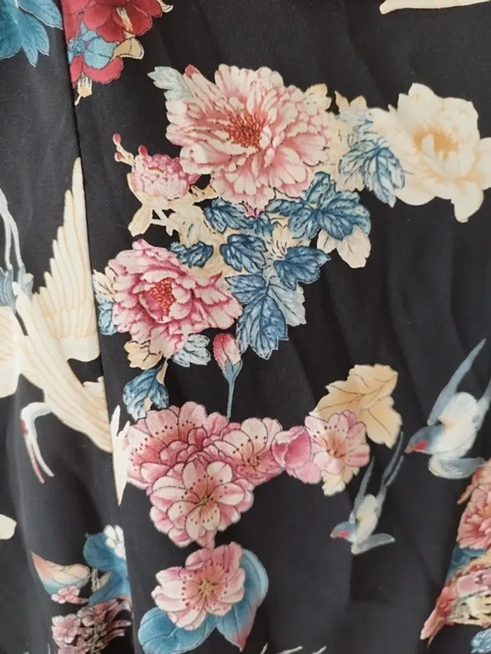 Jolie robe vintage love héron et fleurs - Drop Asie - photo numéro 9