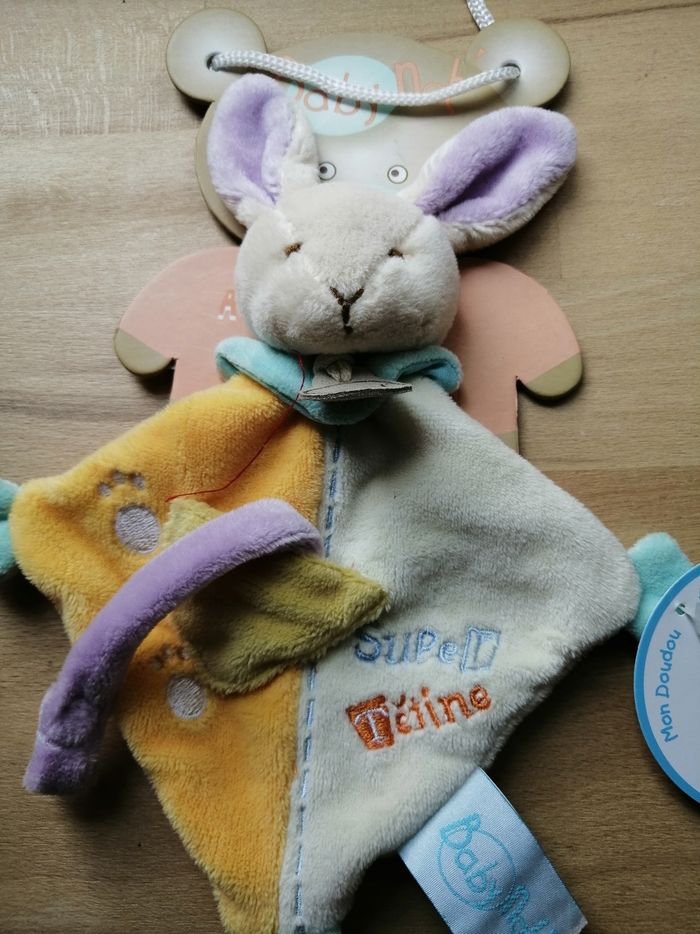 Doudou attache tétine lapin BABY NAT' Super tétine - photo numéro 2