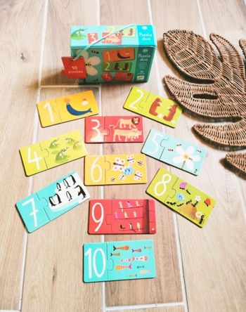 🐰Jeu d'apprentissage - Puzzles duo multi puzzles Les chiffres- Djeco