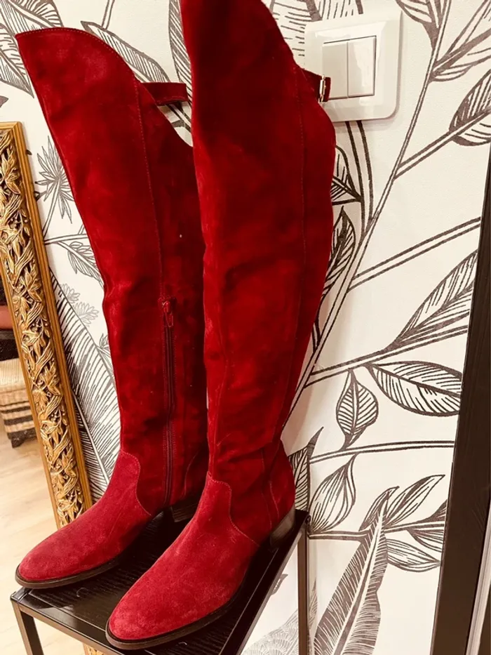 Pointure 36 bottes femme San Marina bordeaux cuir 🌺 - photo numéro 4