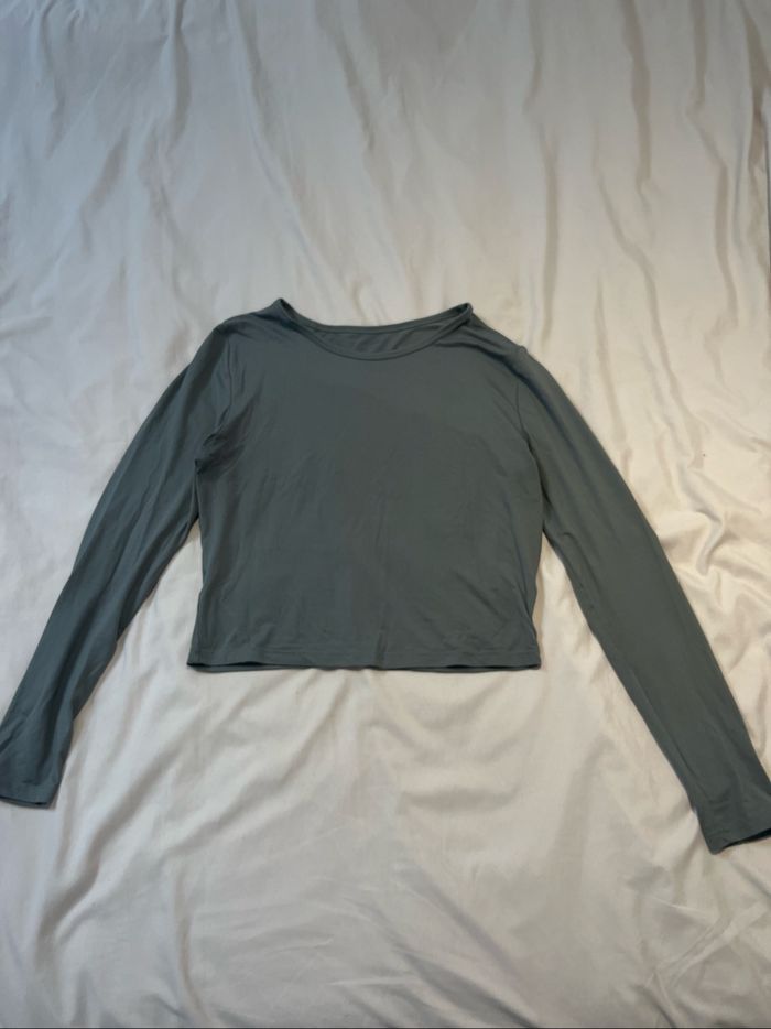 top à longue manche gris