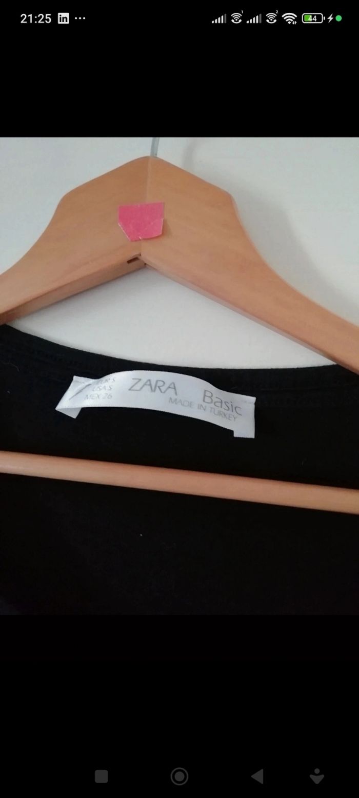 Tee shirt noir, zara basic, taille S - photo numéro 2