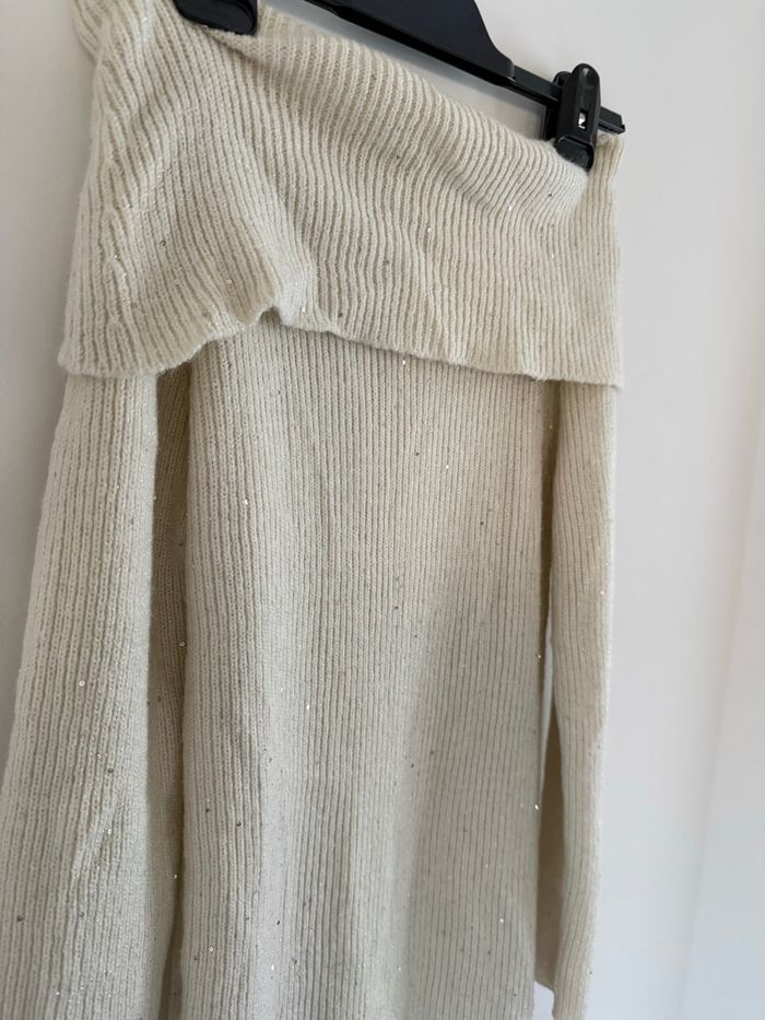 Robe longue / Épaule dénudée / Crème - photo numéro 2