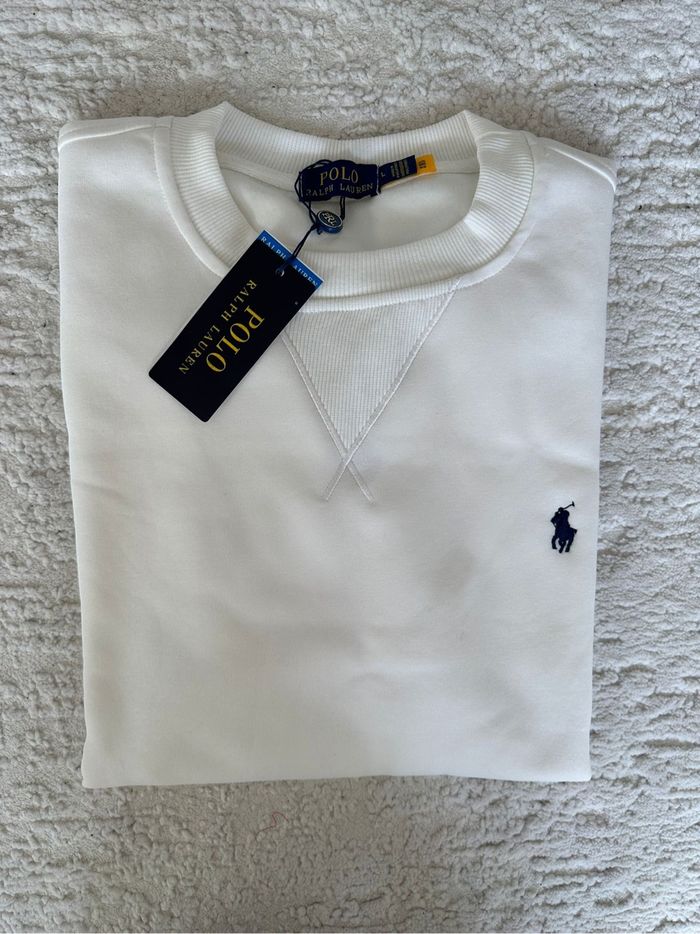 Pull Ralph Lauren blanc taille L - photo numéro 2