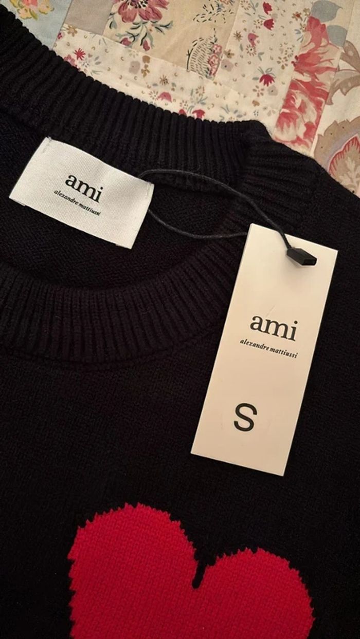Pull Ami Paris Noir  S - photo numéro 4