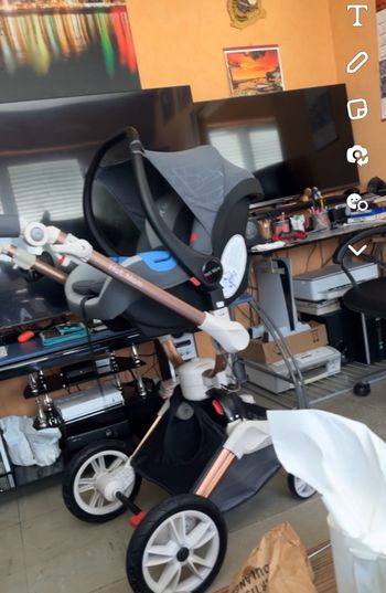 Poussette 3 en 1 avec rotation 360