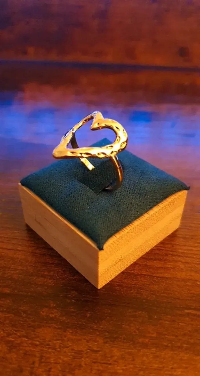 Bague Cœur Texturé – Amour & Raffinement - photo numéro 2