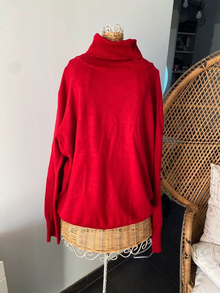 Pull col roulé Cintre à Cintre en maille rouge vif taille 7 L ou XL - photo numéro 6