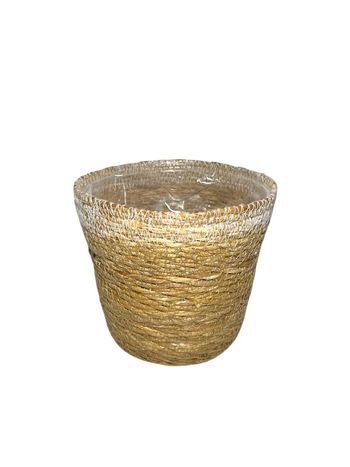 Cache-pot en jonc de mer Heaven Home – Diamètre 20 cm, Hauteur 18 cm, Longueur 12 cm