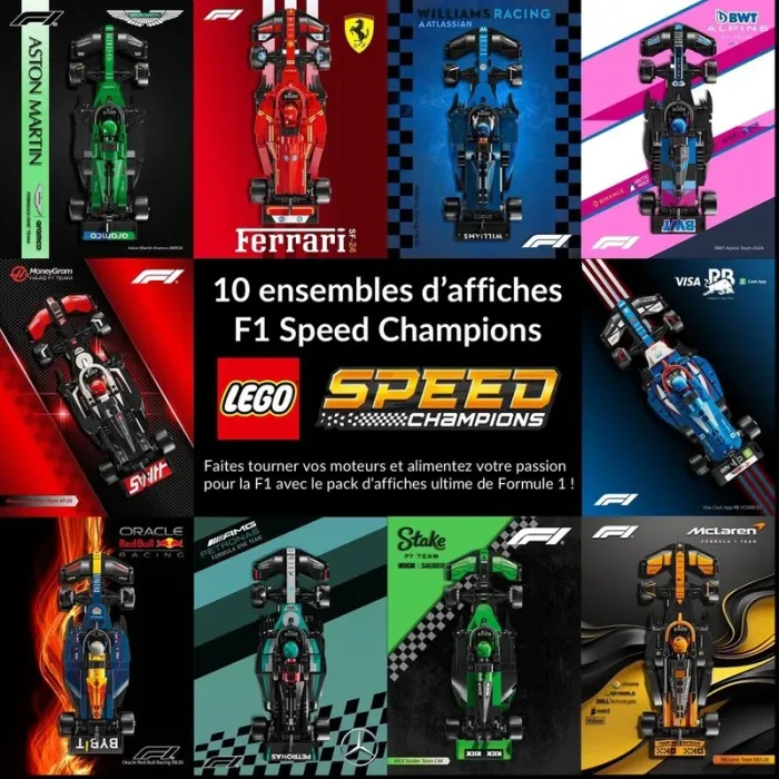 Lego Speed Champions F1 - 10 Affiches numériques