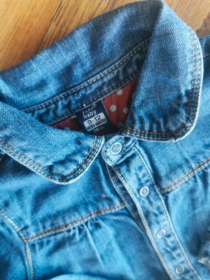 Robe en jeans Zara 9/12 mois - photo numéro 2