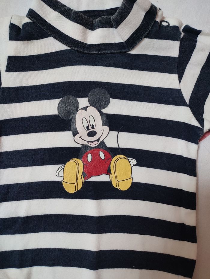 Bodies manches longues Mickey Mouse - 62 cm - Très bon état - Disney - photo numéro 3