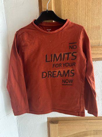 T-shirt manches longues orange Kiabi - taille 8 ans